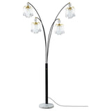 Lámpara de pie colgante Maisel de 91 pulgadas con forma de árbol de arco de cristal, color negro