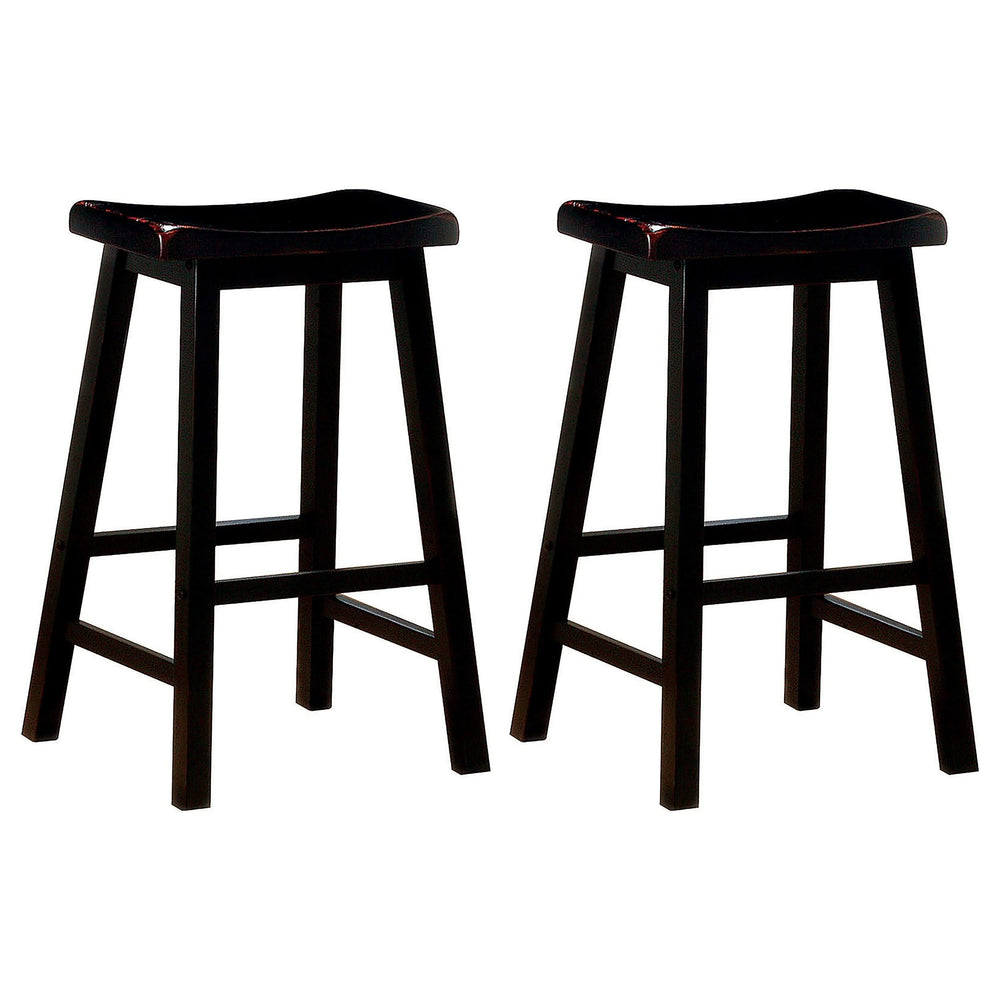 Taburete de bar sin respaldo de madera Durant negro (juego de 2)