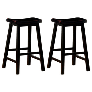 Taburete de bar sin respaldo de madera Durant negro (juego de 2)