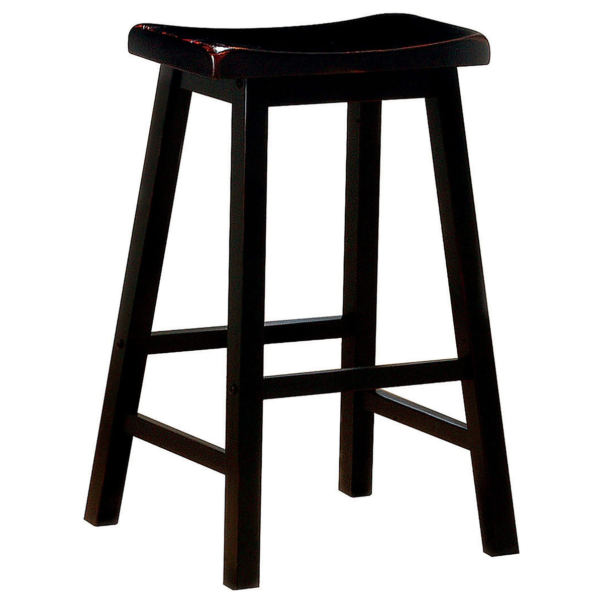 Taburete de bar sin respaldo de madera Durant negro (juego de 2)