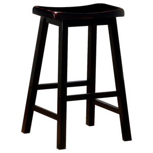 Taburete de bar sin respaldo de madera Durant negro (juego de 2)
