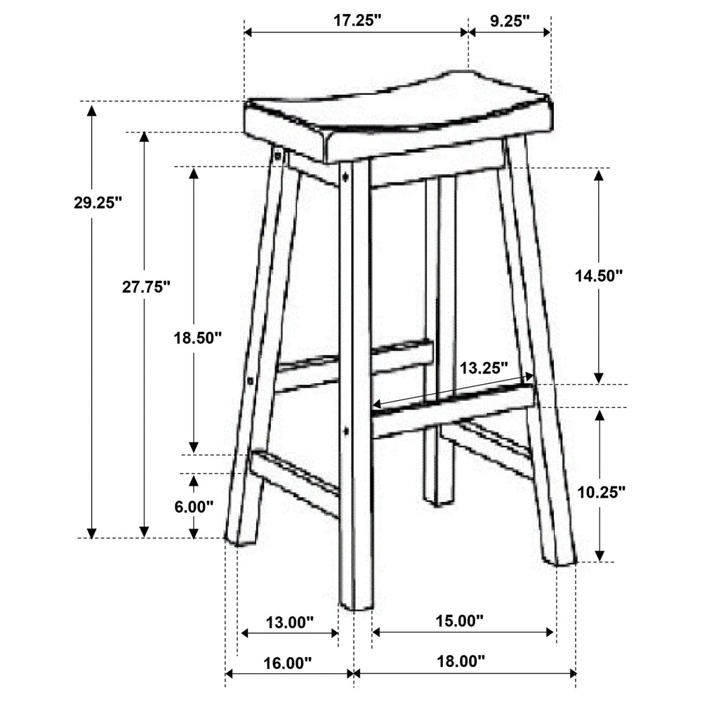 Taburete de bar sin respaldo de madera Durant negro (juego de 2)
