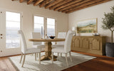 Florence Round 60-inch Wood Dining Table Rustic Honey