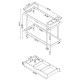 Carrito de bar Ventura de madera de ingeniería con 1 cajón, color gris Driftwood