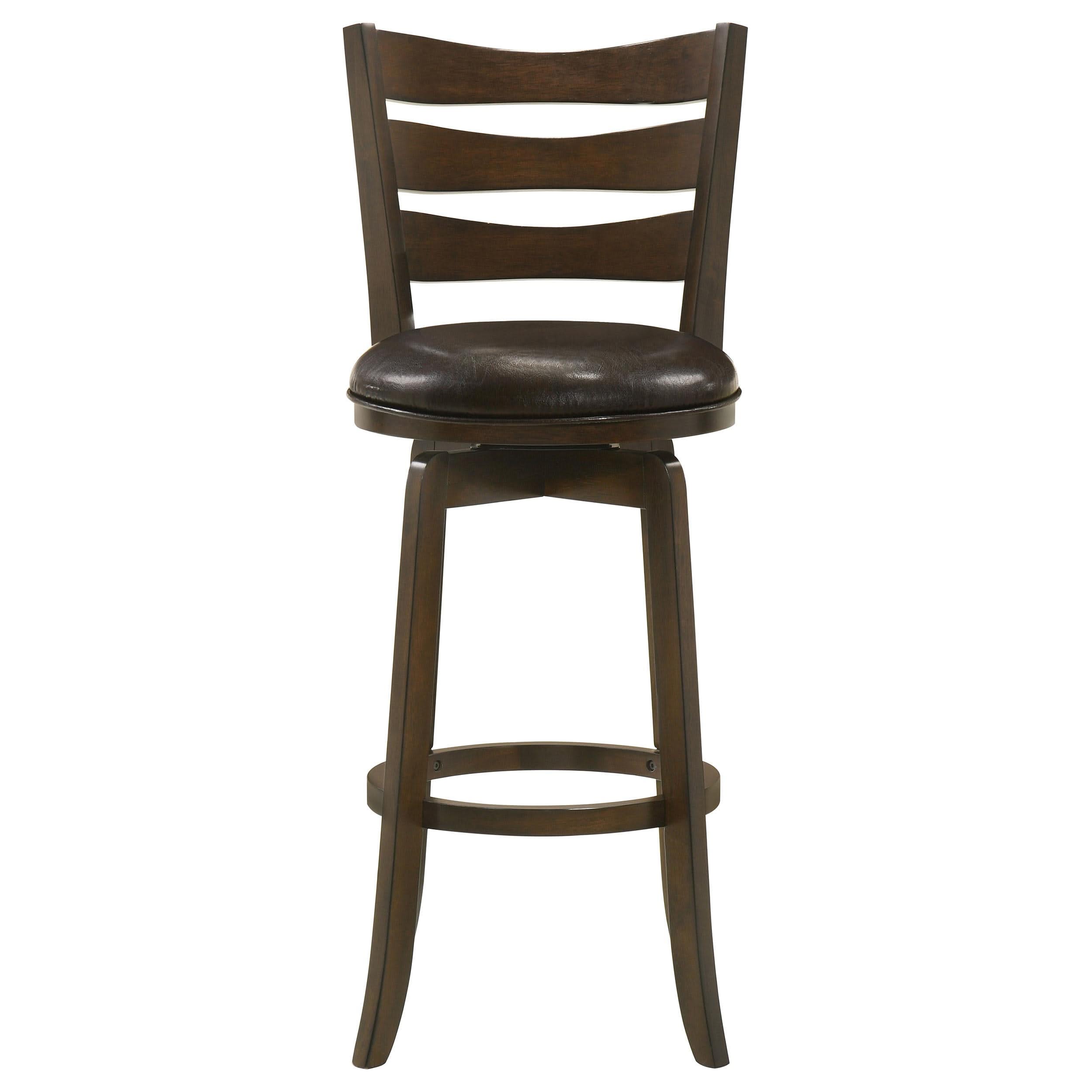 Silla de bar giratoria Murphy Wood Pub Height, color marrón oscuro
