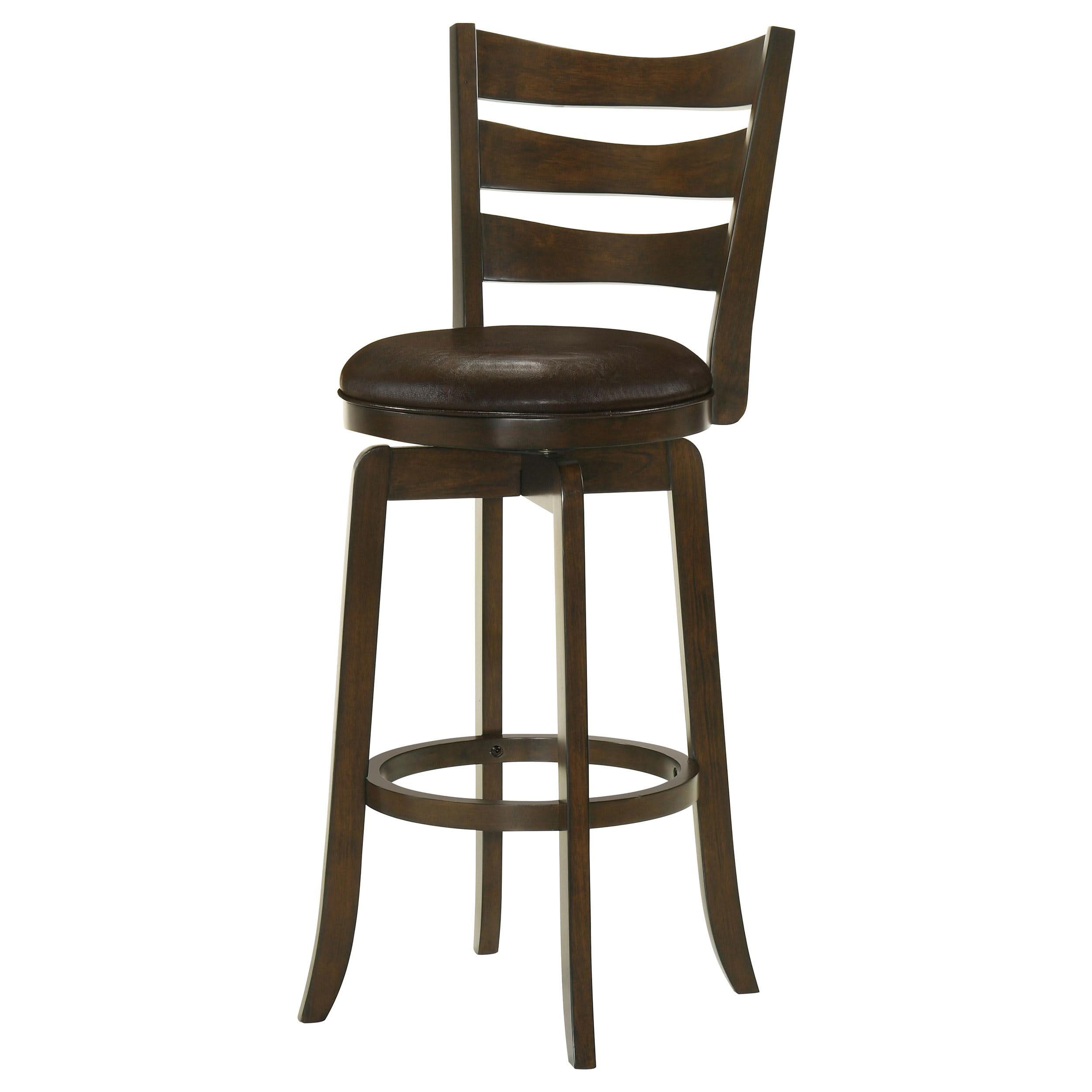 Silla de bar giratoria Murphy Wood Pub Height, color marrón oscuro