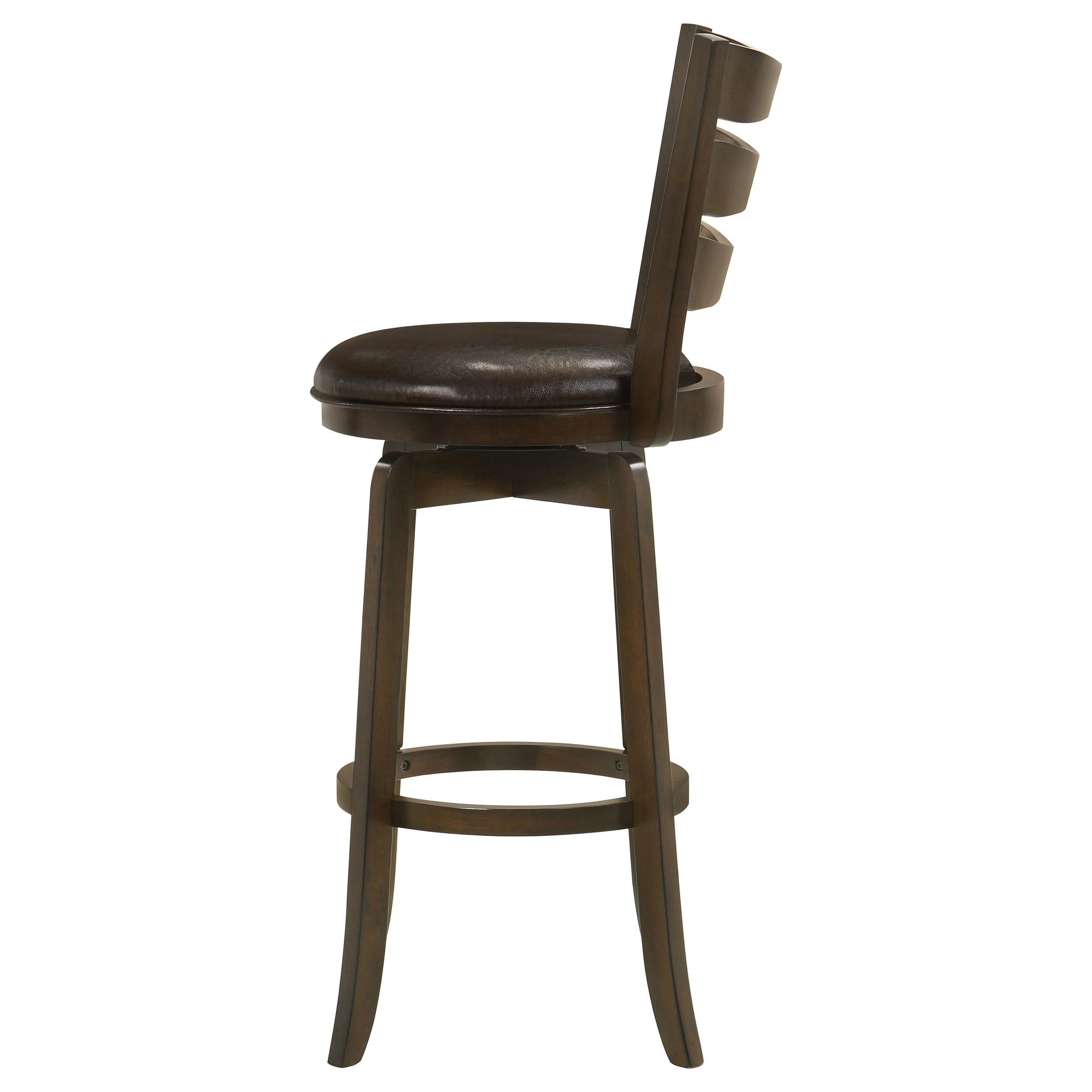 Silla de bar giratoria Murphy Wood Pub Height, color marrón oscuro