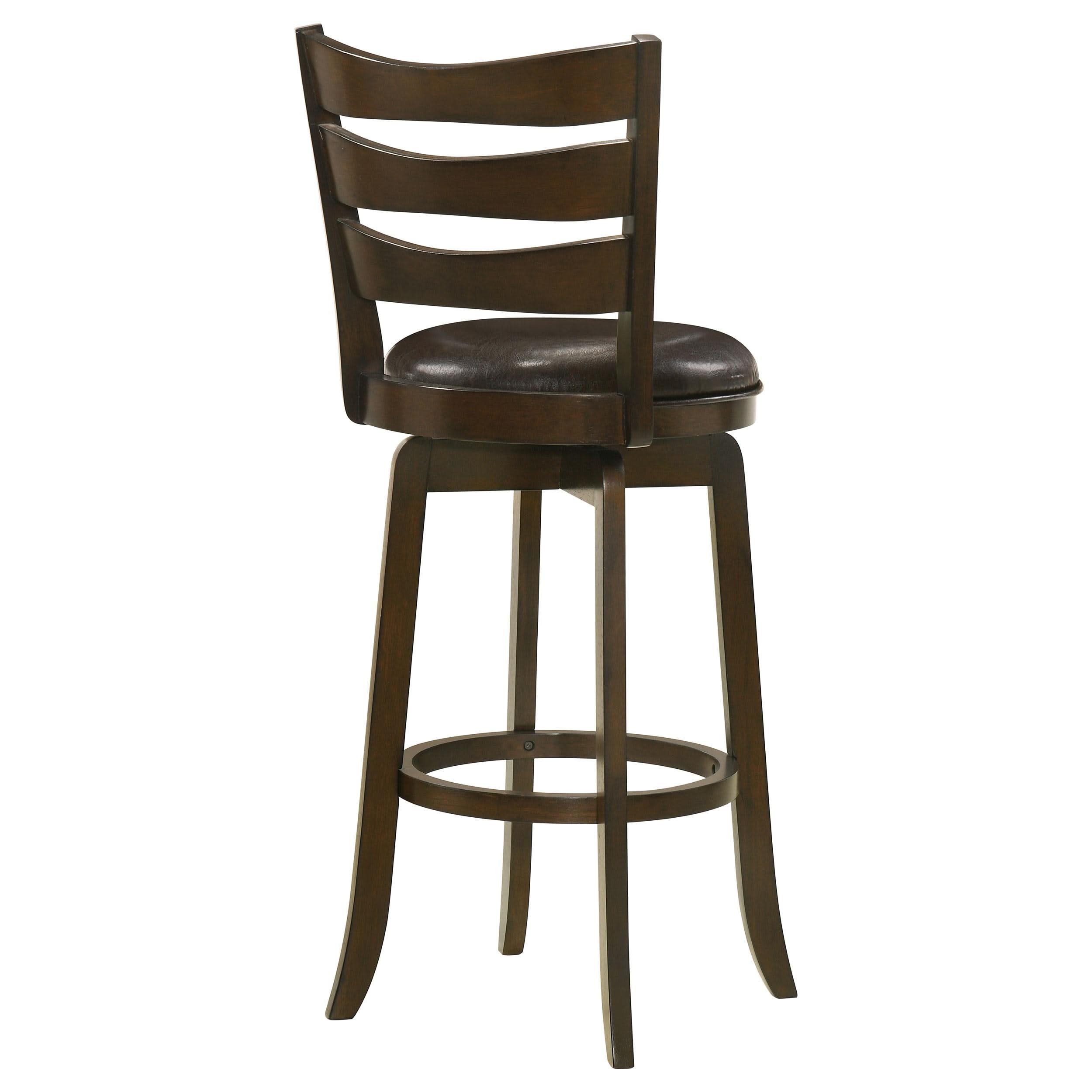 Silla de bar giratoria Murphy Wood Pub Height, color marrón oscuro