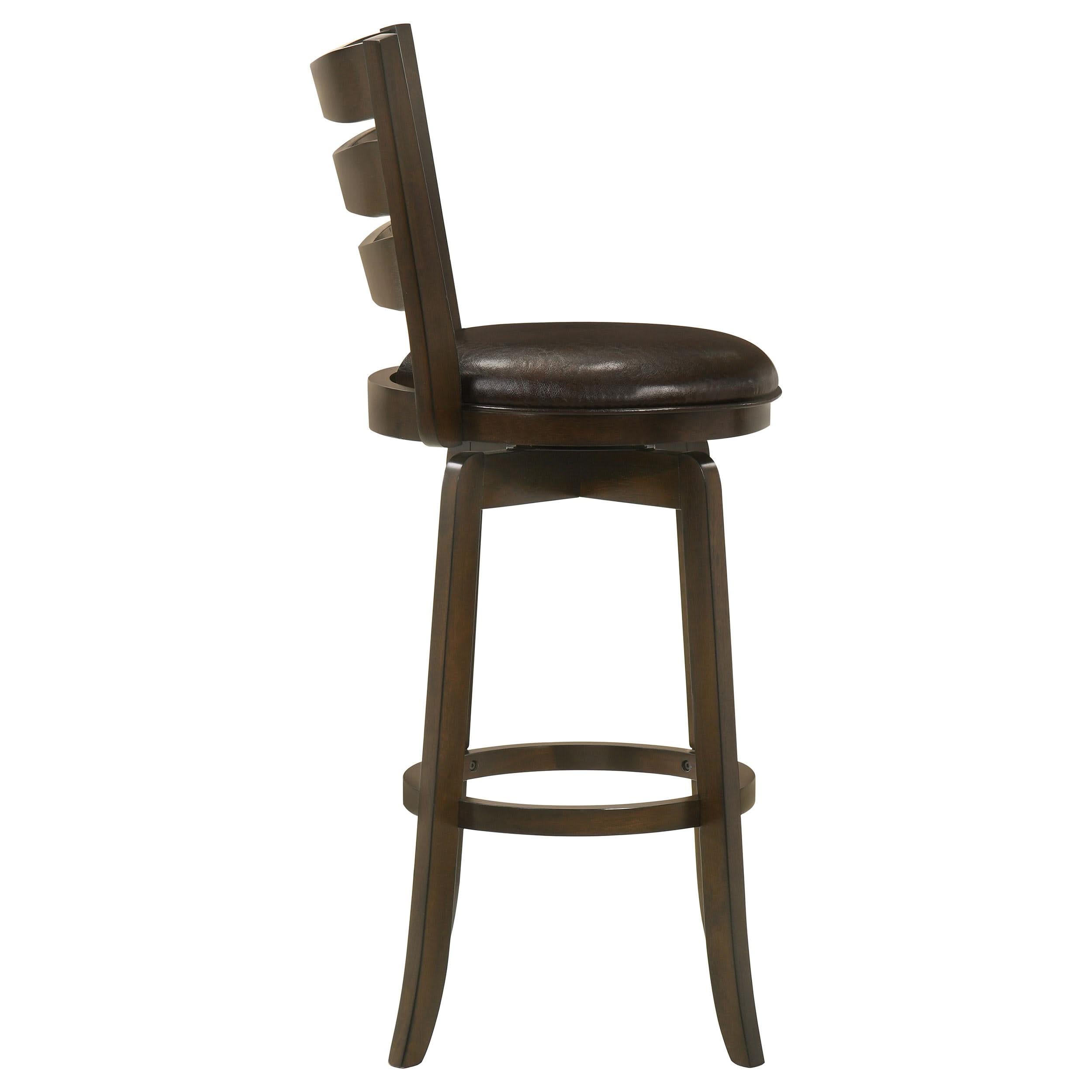 Silla de bar giratoria Murphy Wood Pub Height, color marrón oscuro