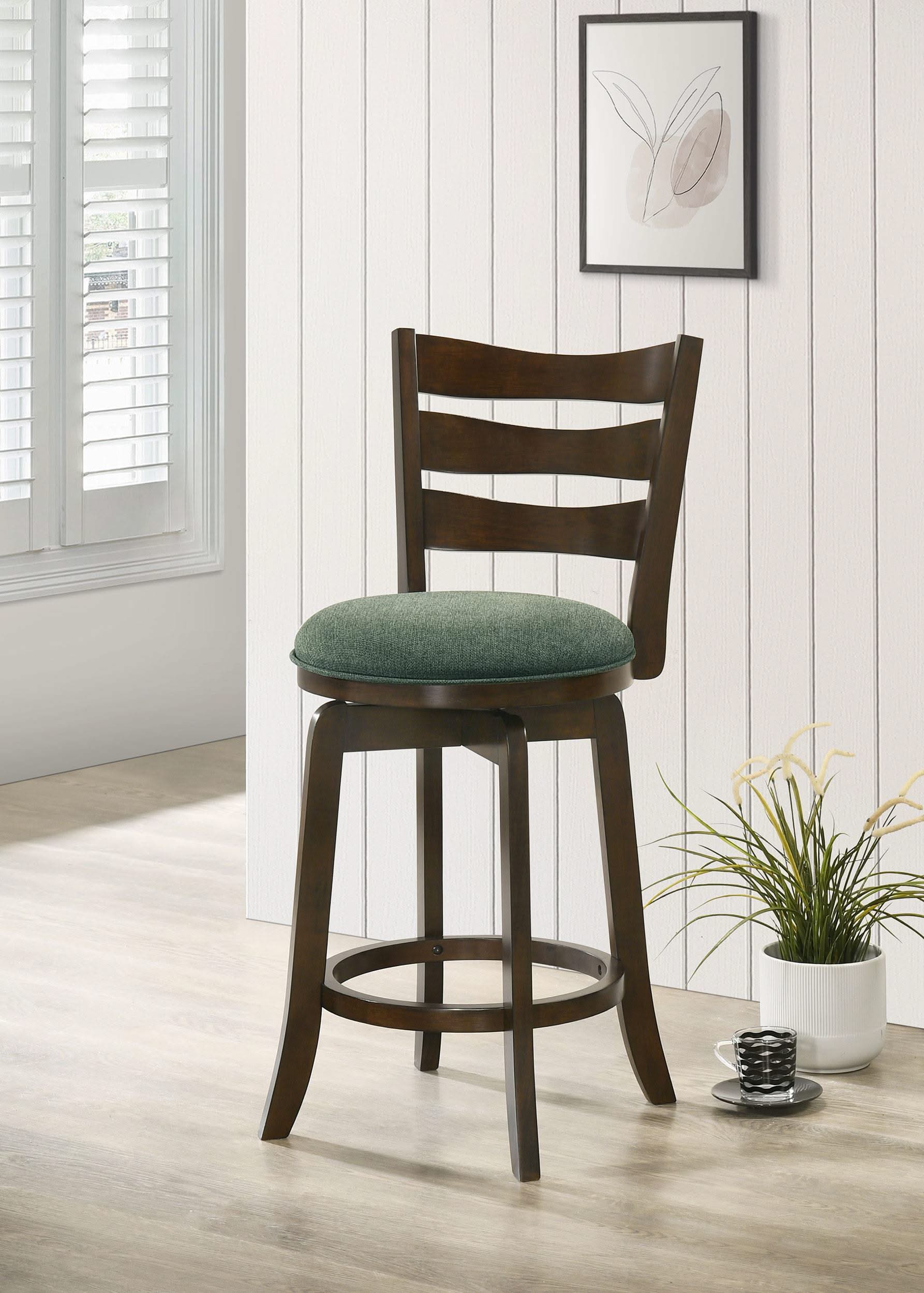 Silla de bar giratoria Murphy Wood de altura de mostrador, color verde cazador