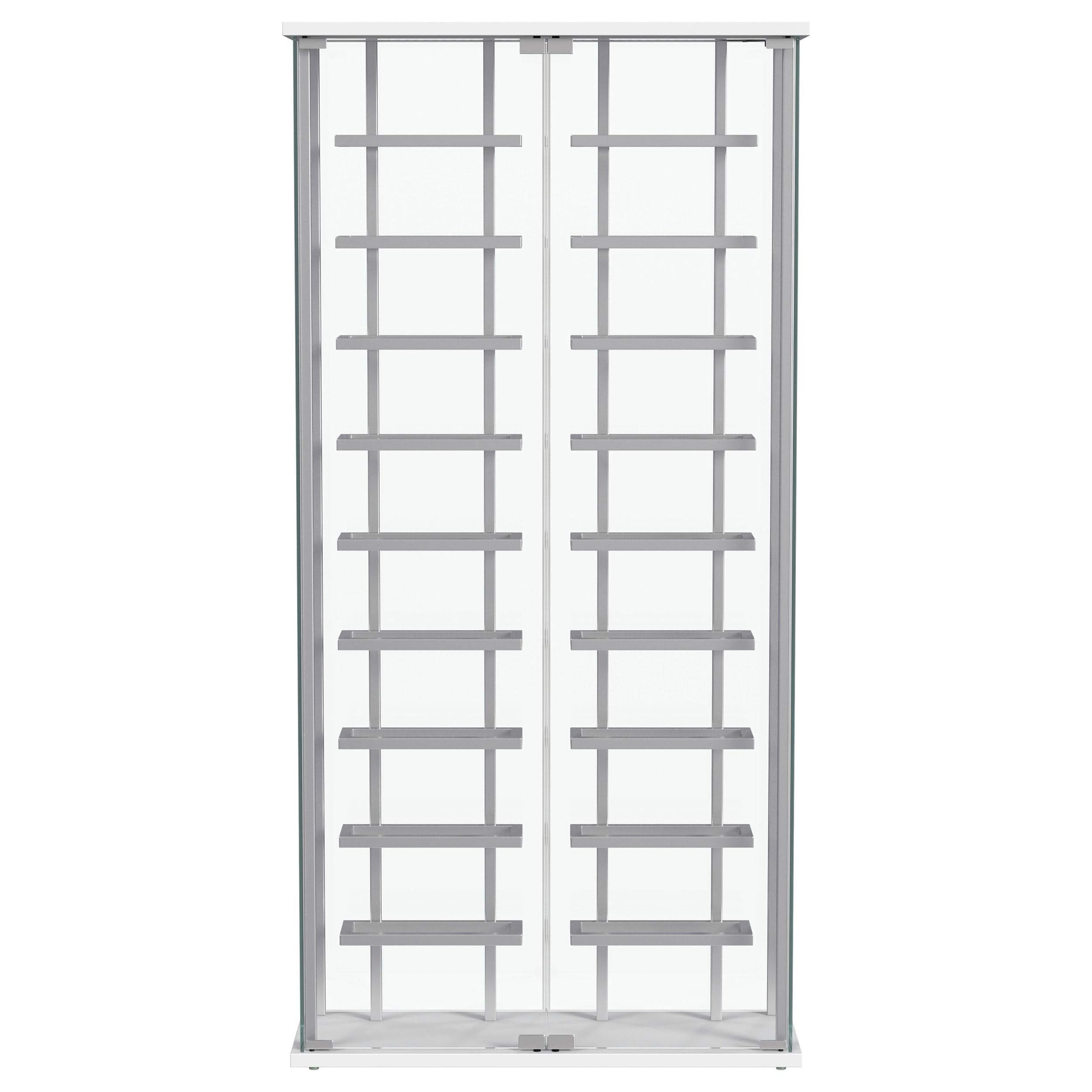 Montara Tempered Glass Wine Storage LED Curio Cabinet Chrome