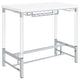 Mesa de bar Norcrest de 47 pulgadas con patas de acrílico, color blanco brillante