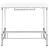 Mesa de bar Norcrest de 47 pulgadas con patas de acrílico, color blanco brillante