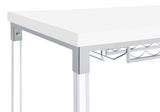 Mesa de bar Norcrest de 47 pulgadas con patas de acrílico, color blanco brillante