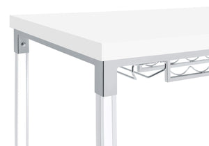 Mesa de bar Norcrest de 47 pulgadas con patas de acrílico, color blanco brillante