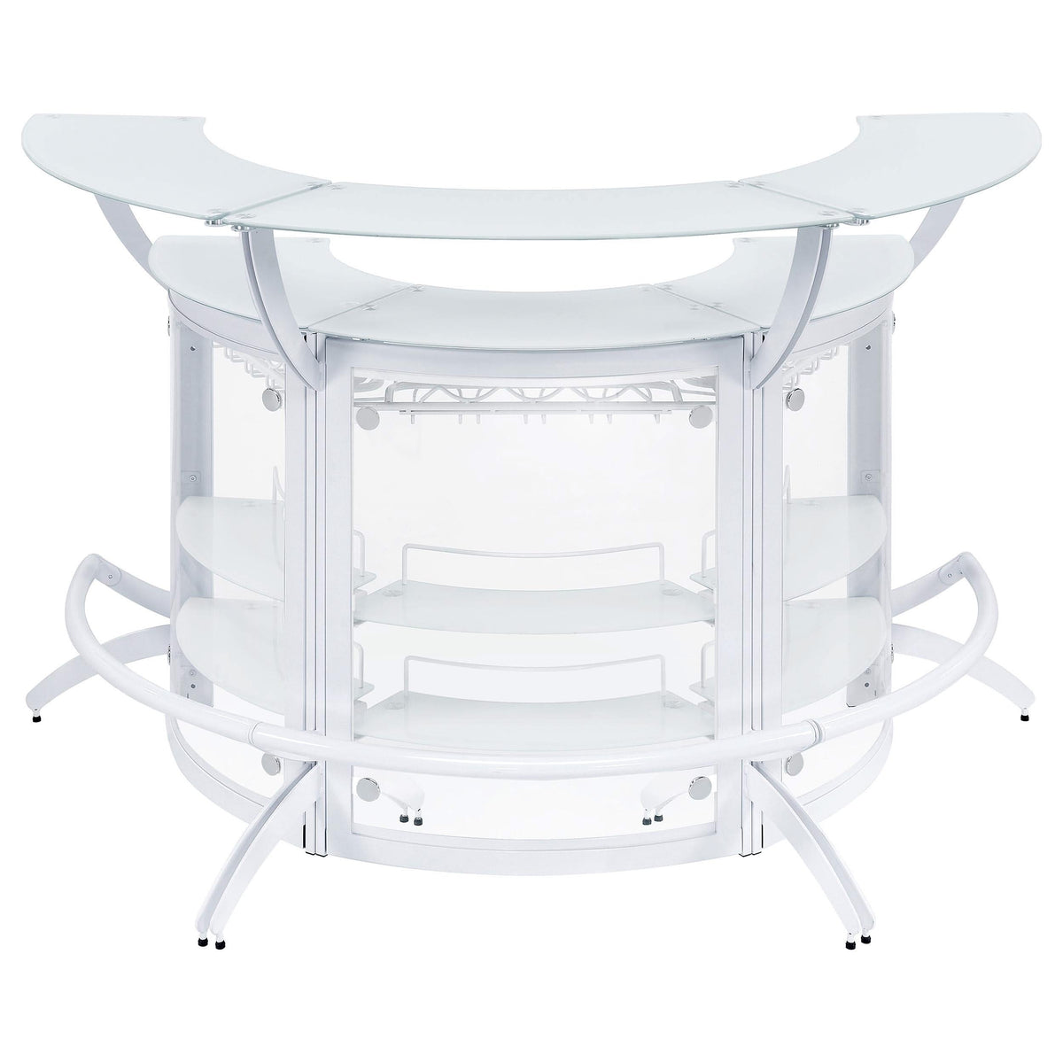 Dallas 3-piece Curved Freestanding Home Bar Cabinet White
