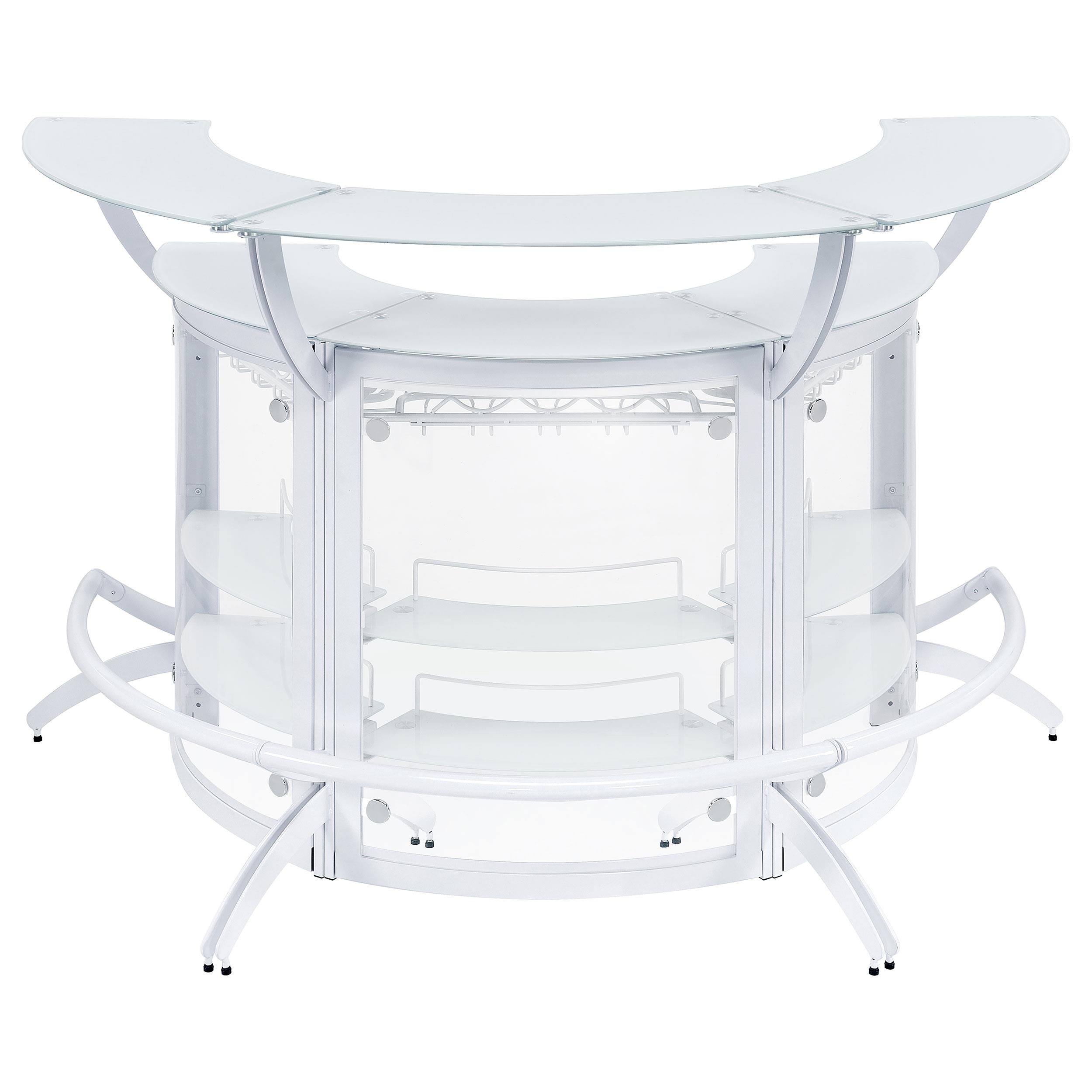 Dallas 3-piece Curved Freestanding Home Bar Cabinet White