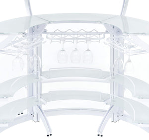 Dallas 3-piece Curved Freestanding Home Bar Cabinet White