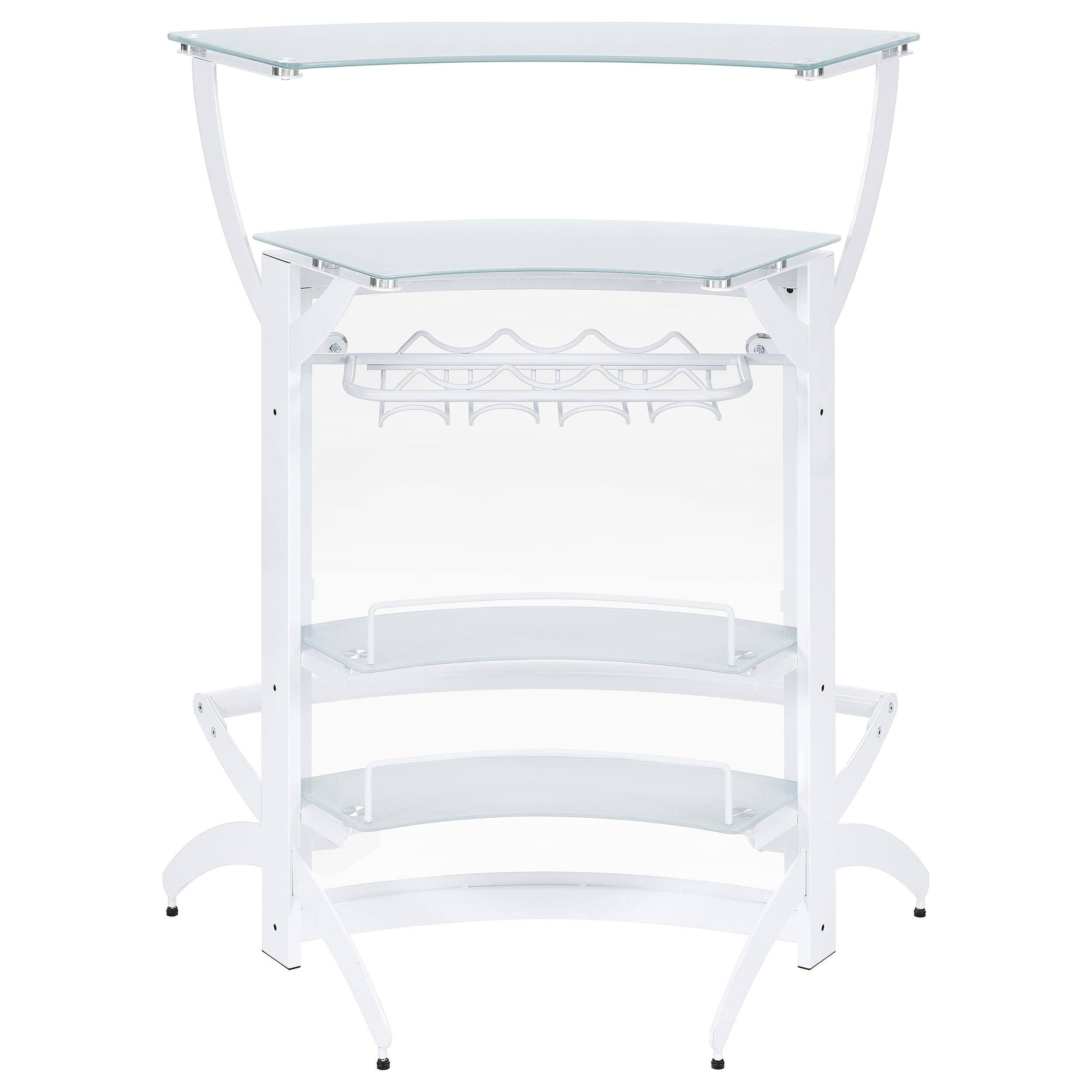 Dallas 2-shelf Curved Freestanding Home Bar Cabinet White