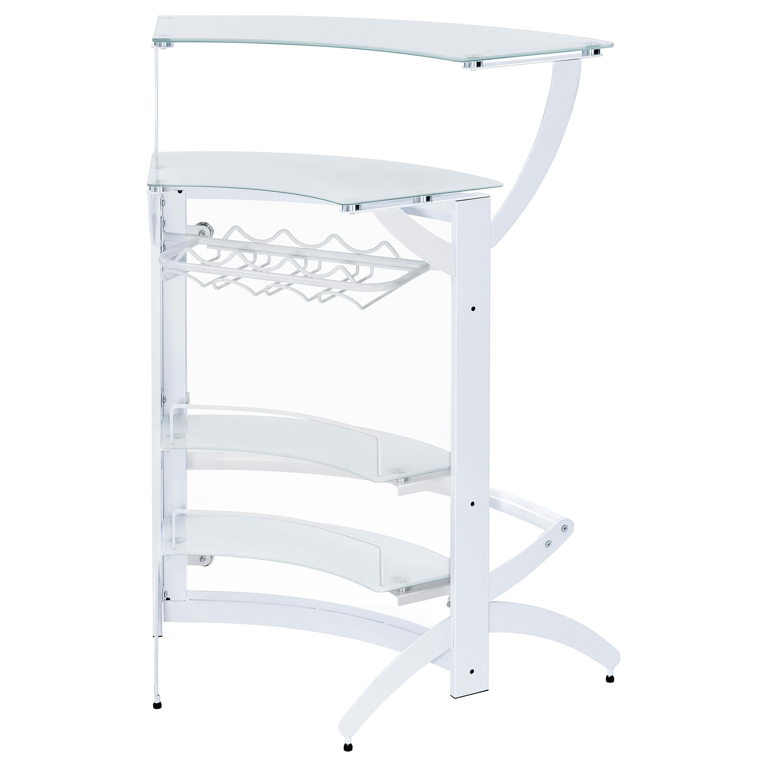 Dallas 2-shelf Curved Freestanding Home Bar Cabinet White