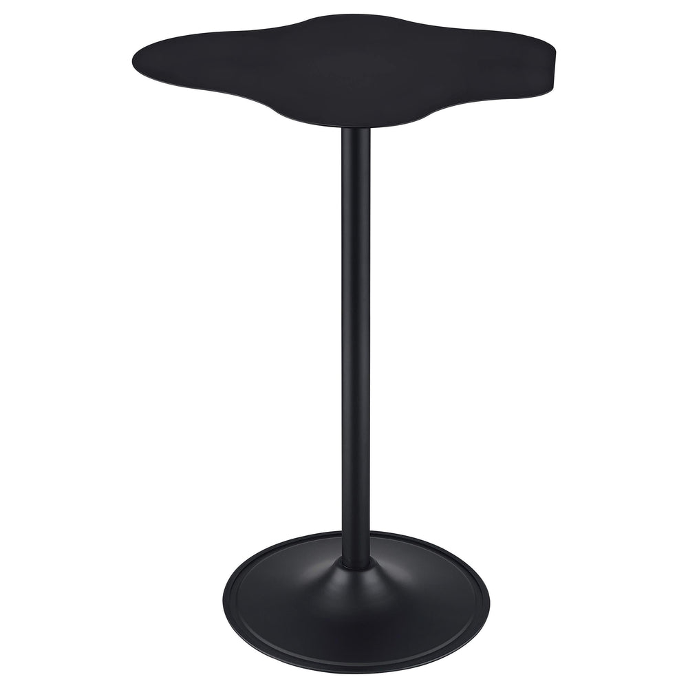 Mesa de bar bistró Keanu curva de 29 pulgadas con forma de nube, color negro