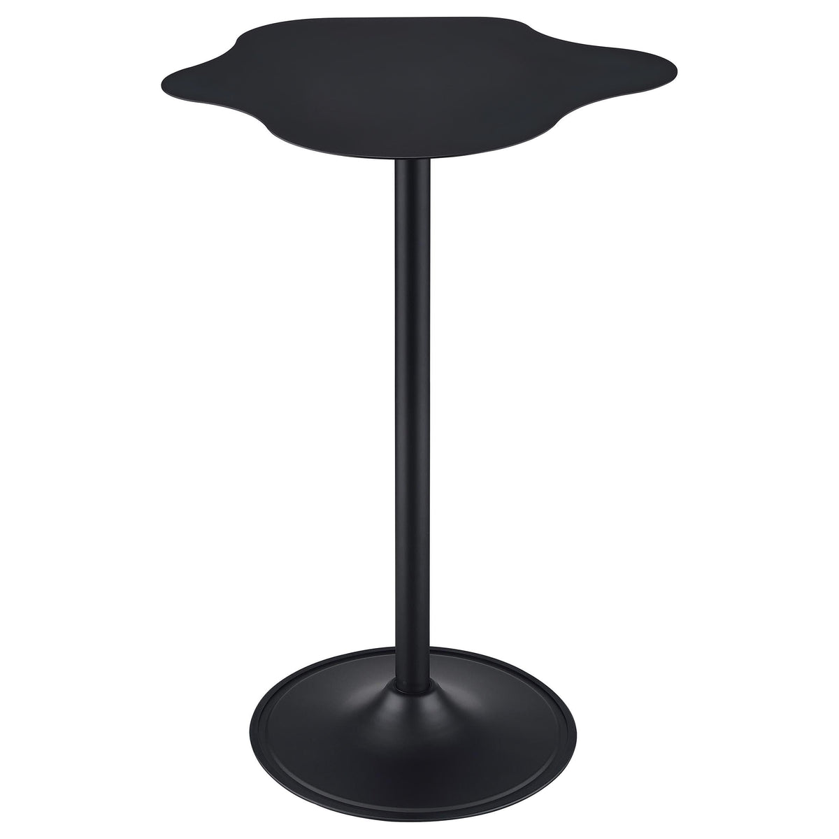 Mesa de bar bistró Keanu curva de 29 pulgadas con forma de nube, color negro