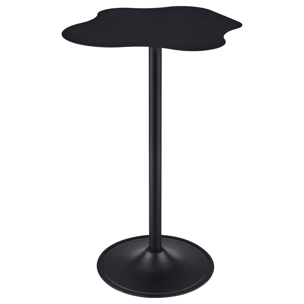 Mesa de bar bistró Keanu curva de 29 pulgadas con forma de nube, color negro