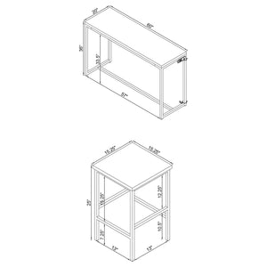 Juego de mesa de comedor Cassidy de 4 piezas de altura de mostrador en roble oscuro