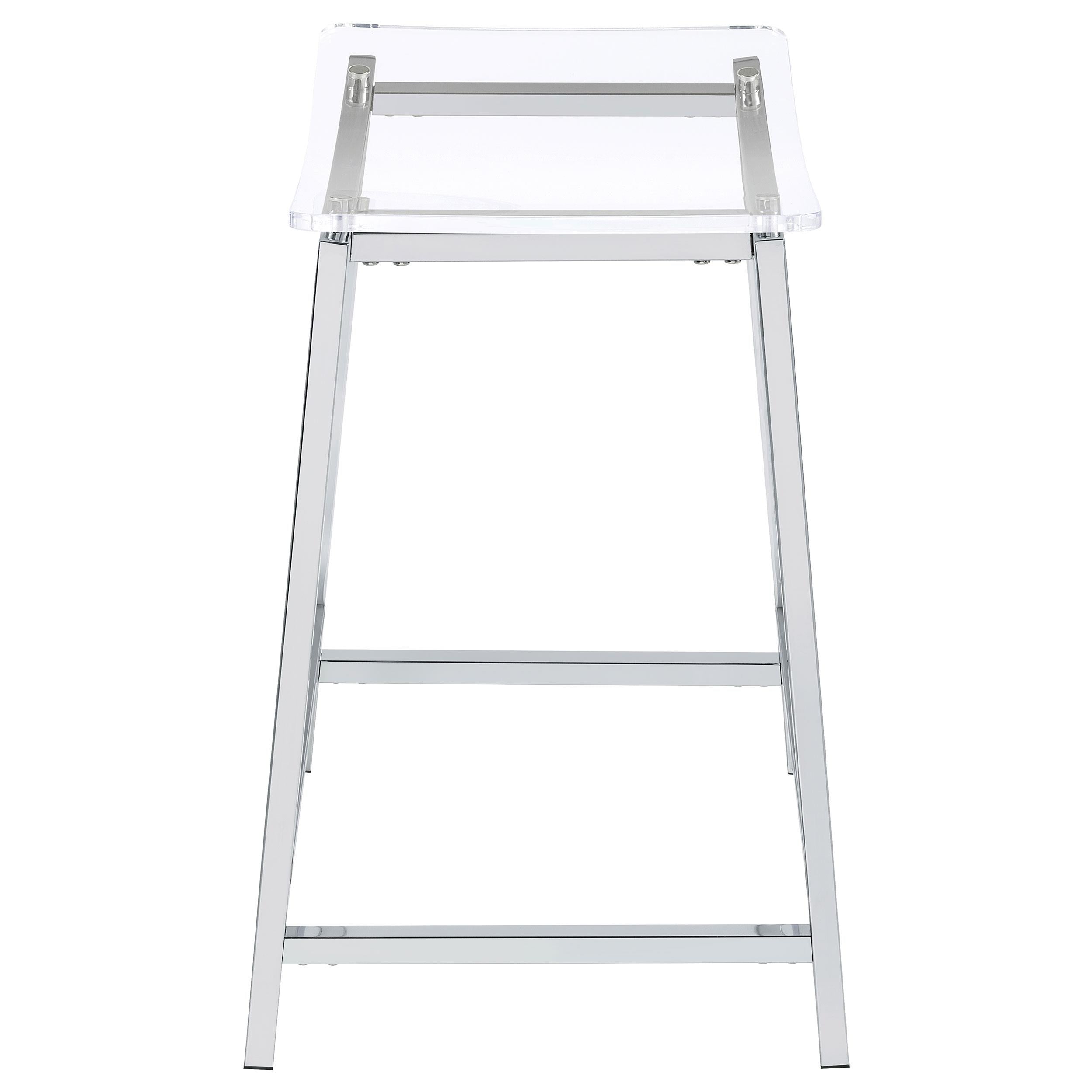 Jovani Acrylic Backless Counter Stool Chrome (Set of 2)