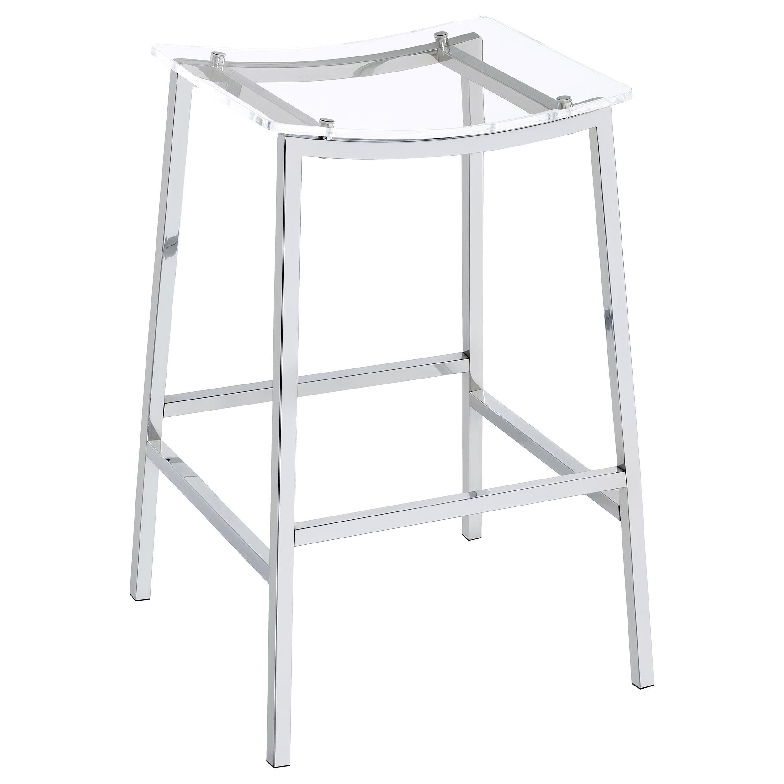 Jovani Acrylic Backless Bar Stool Chrome (Set of 2)