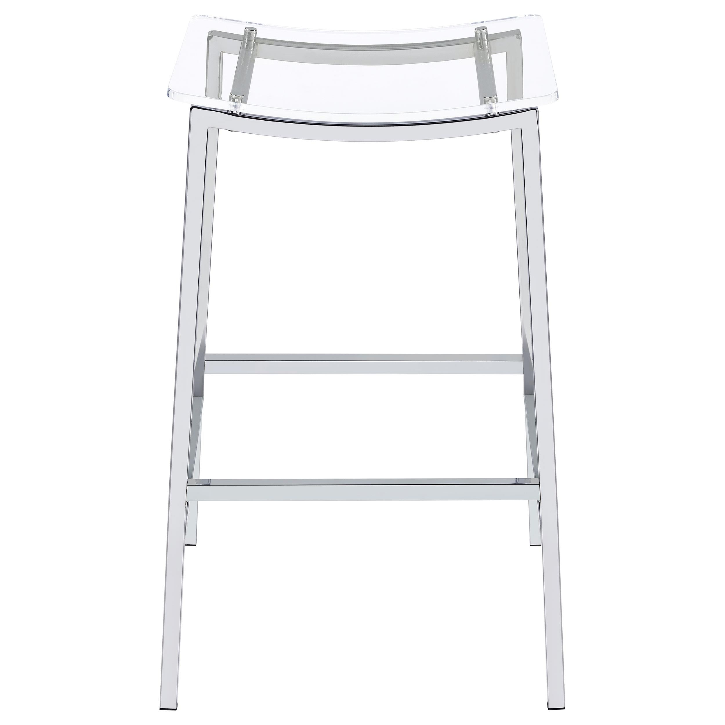 Jovani Acrylic Backless Bar Stool Chrome (Set of 2)