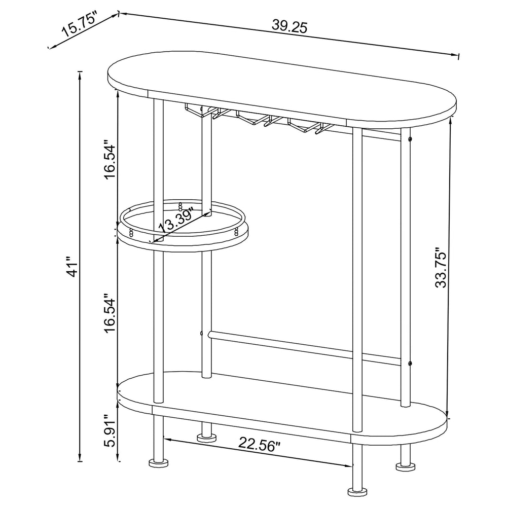 Ferguson 3-tier Home Bar Table with Stemware Rack Black Oak