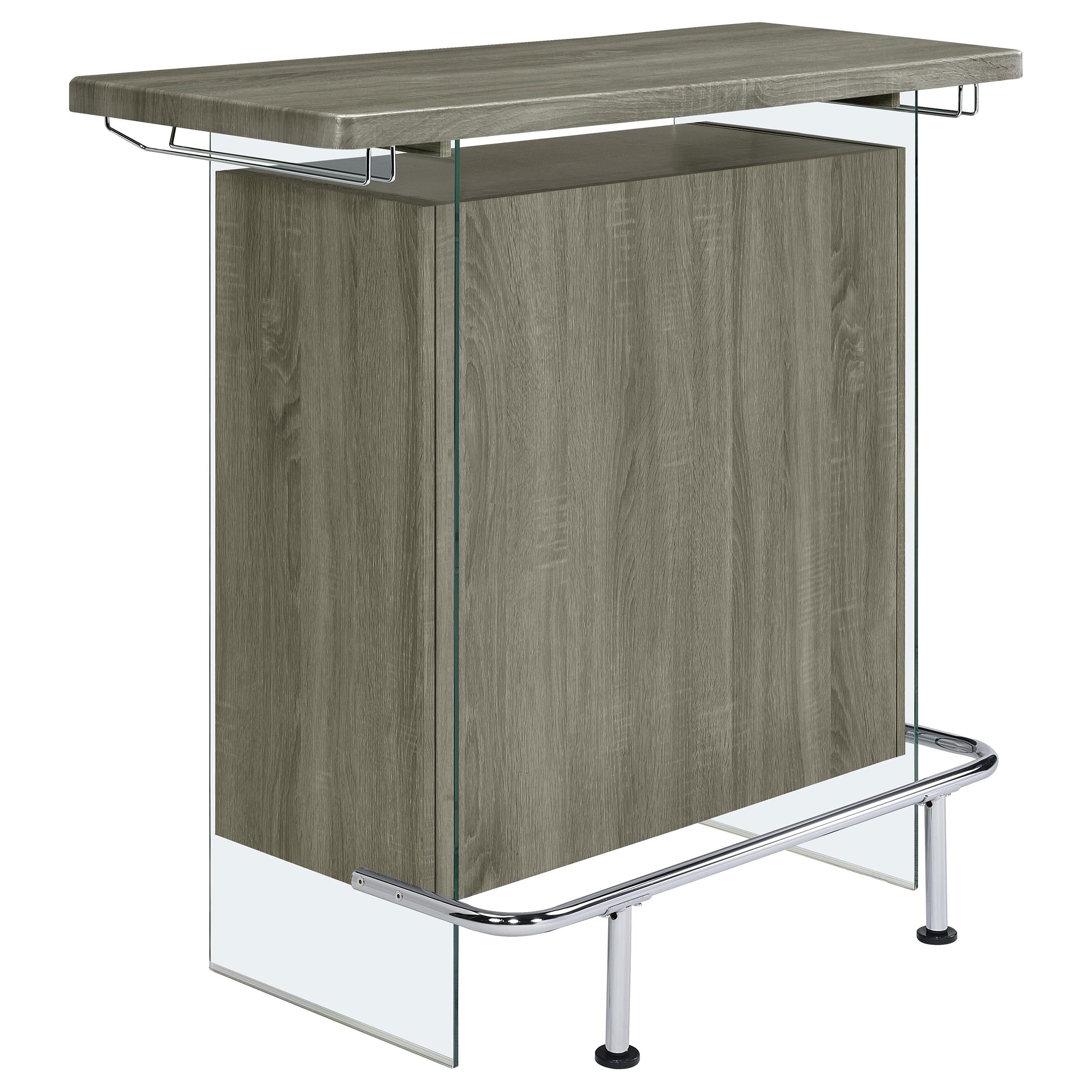 Acosta Freestanding Home Bar Wine Cabinet Weathered Grey