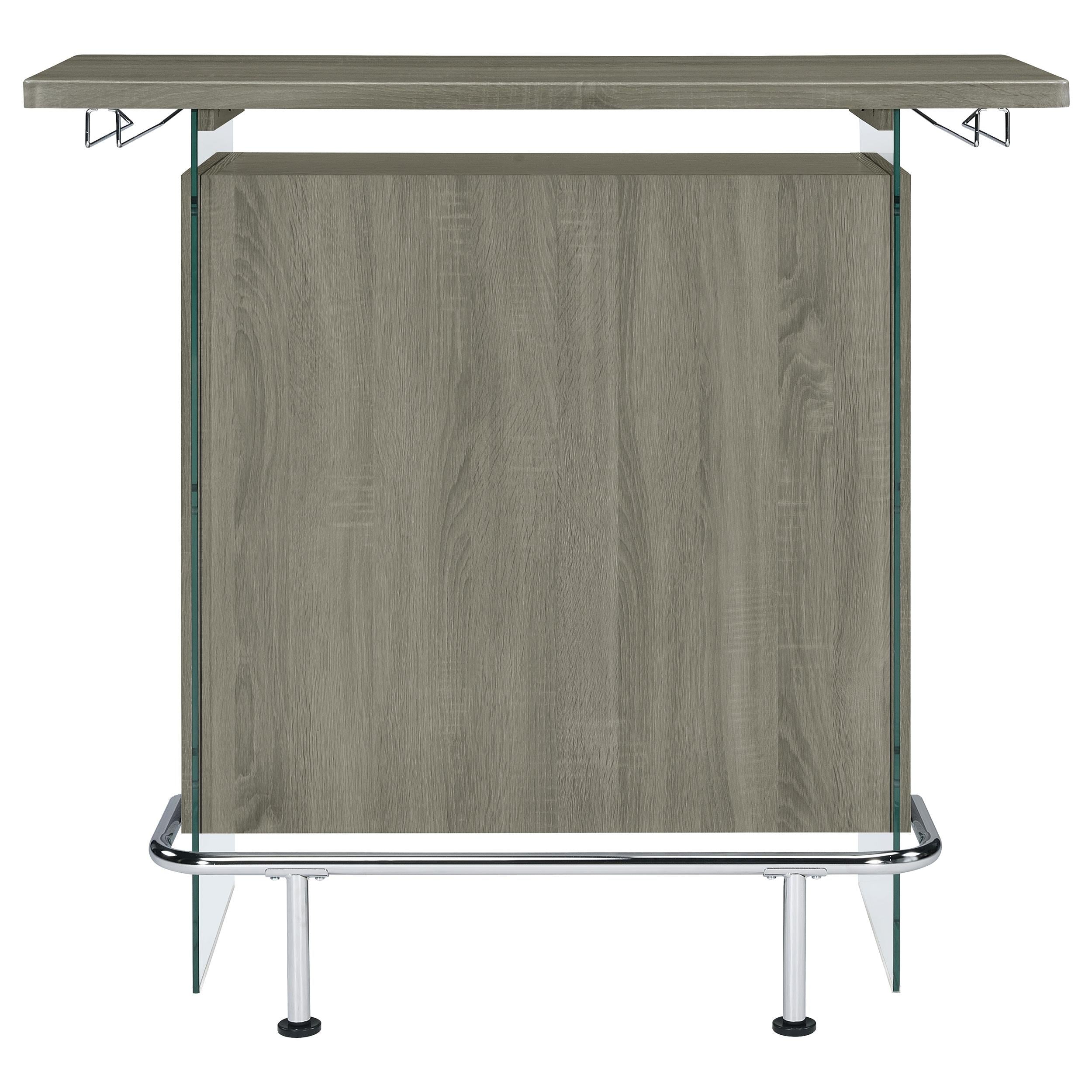 Acosta Freestanding Home Bar Wine Cabinet Weathered Grey