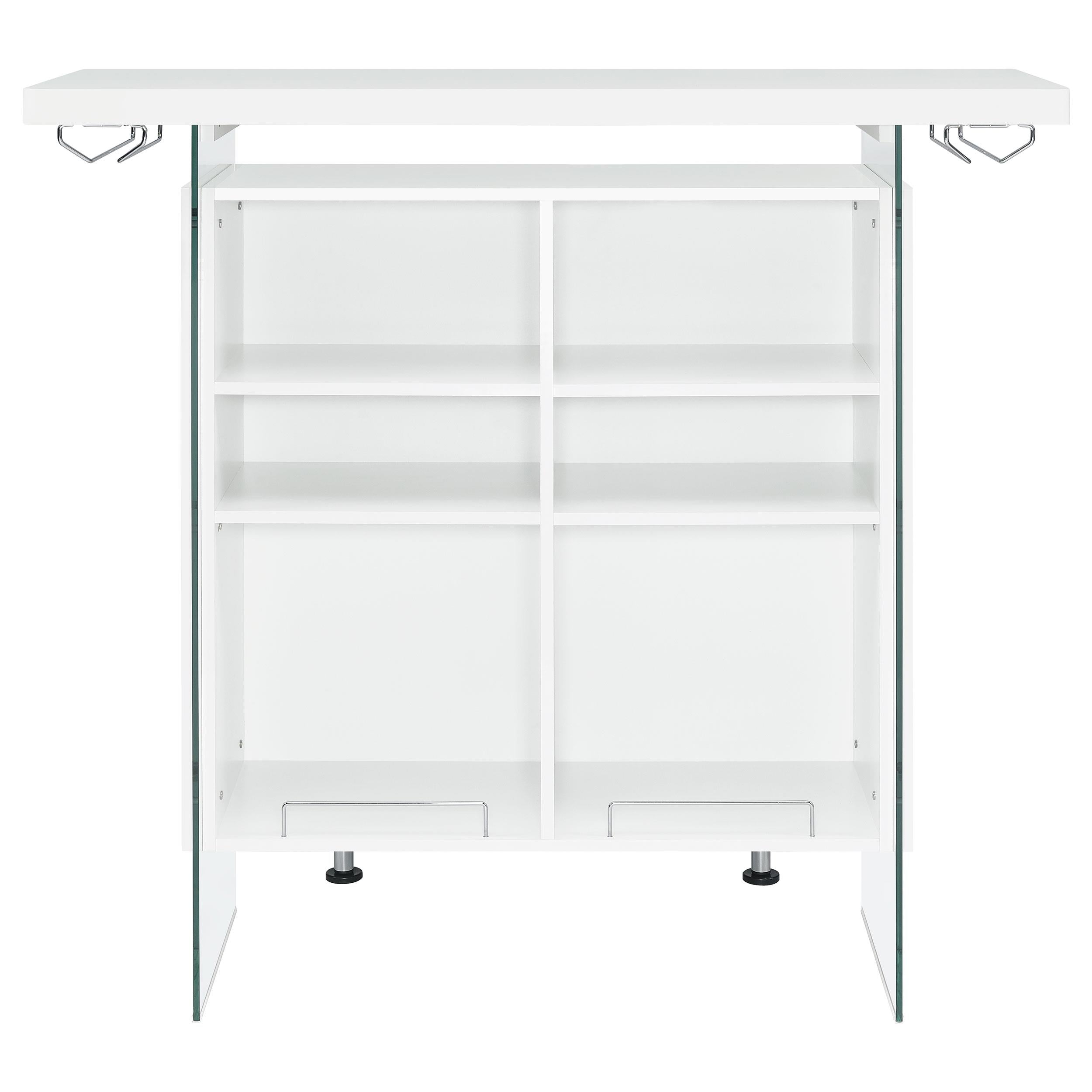 Acosta Freestanding Home Bar Wine Cabinet White High Gloss