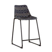 Silla de mostrador tapizada Marquise de lona azul (juego de 2)