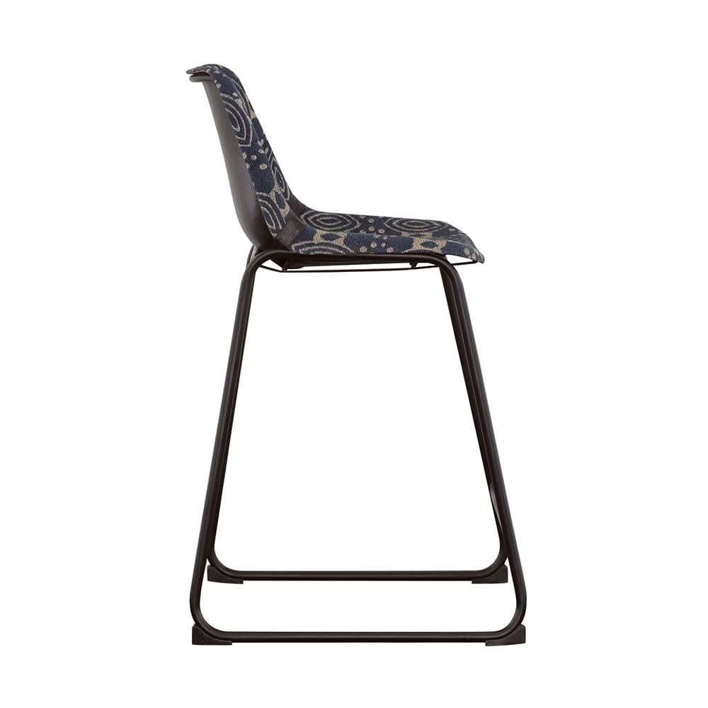 Silla de mostrador tapizada Marquise de lona azul (juego de 2)