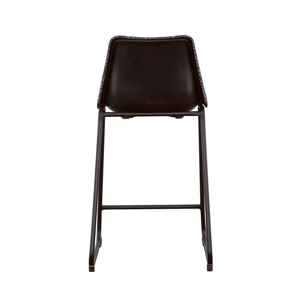 Silla de mostrador tapizada Marquise de lona azul (juego de 2)
