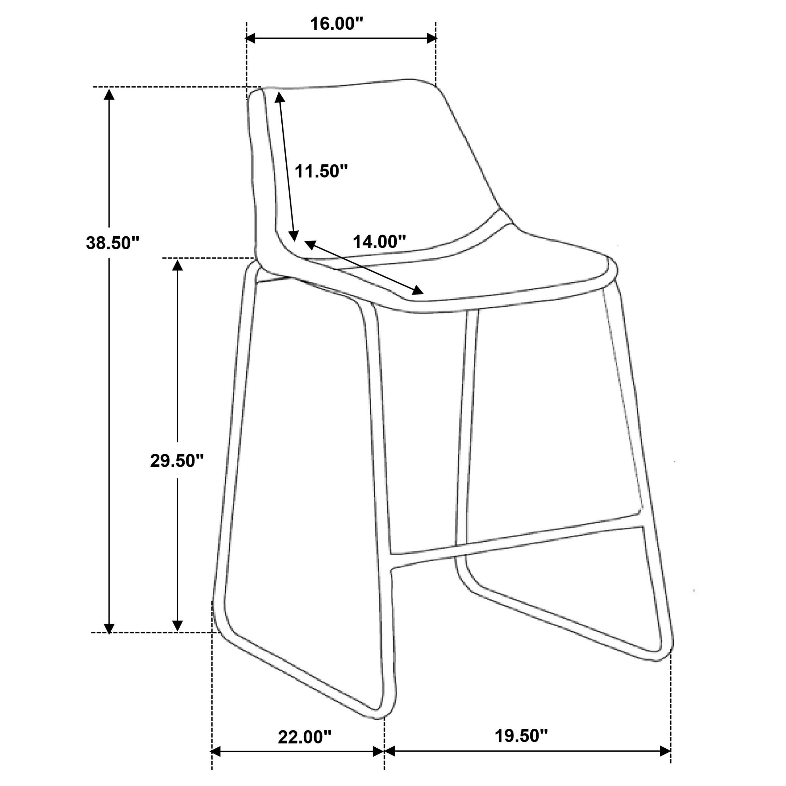 Silla de mostrador tapizada Marquise de lona azul (juego de 2)
