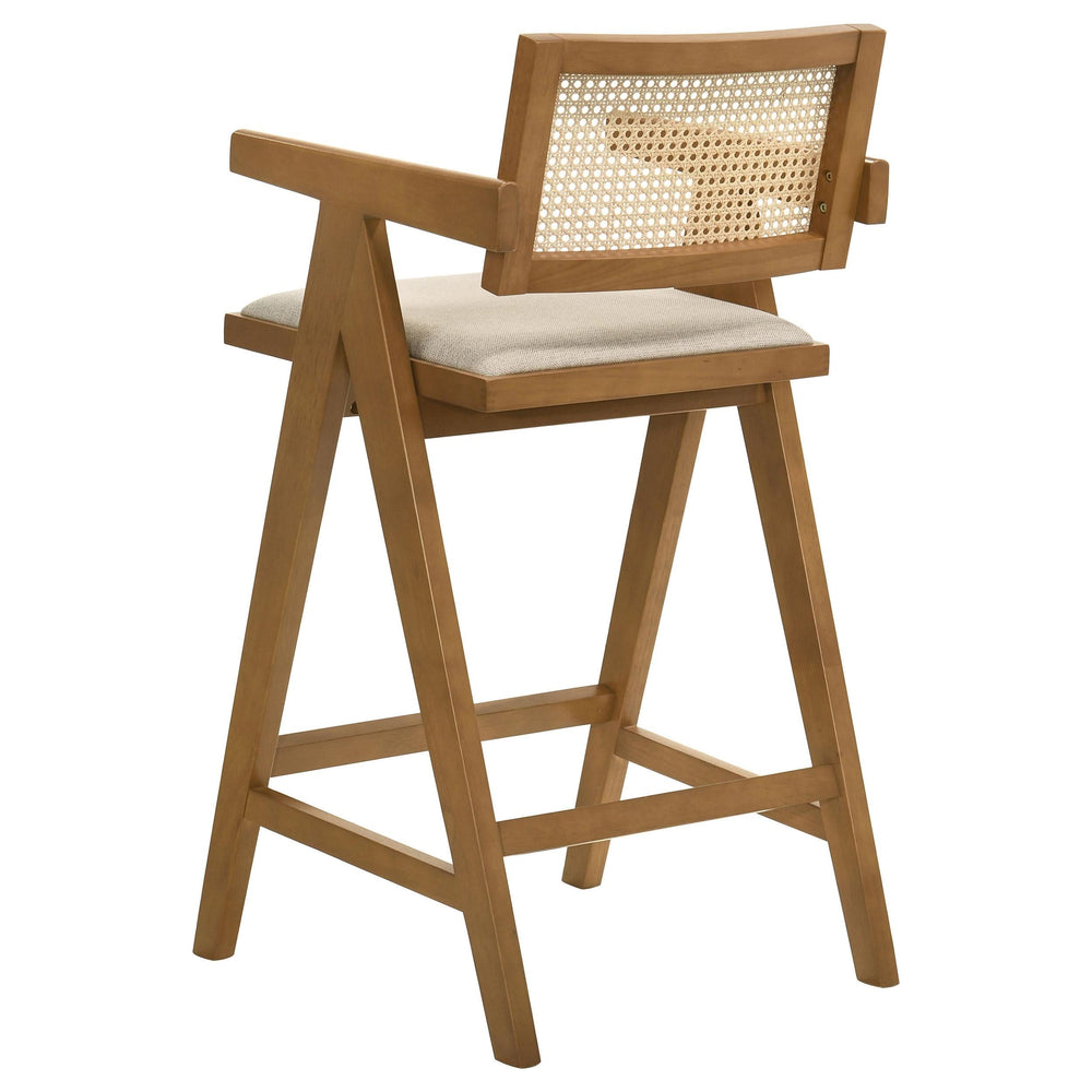 Silla de bar de ratán tejido Kane en nogal claro (juego de 2)