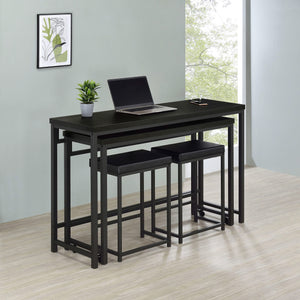 Juego de mesa multiusos de 4 piezas Hawes de altura de mostrador, color negro