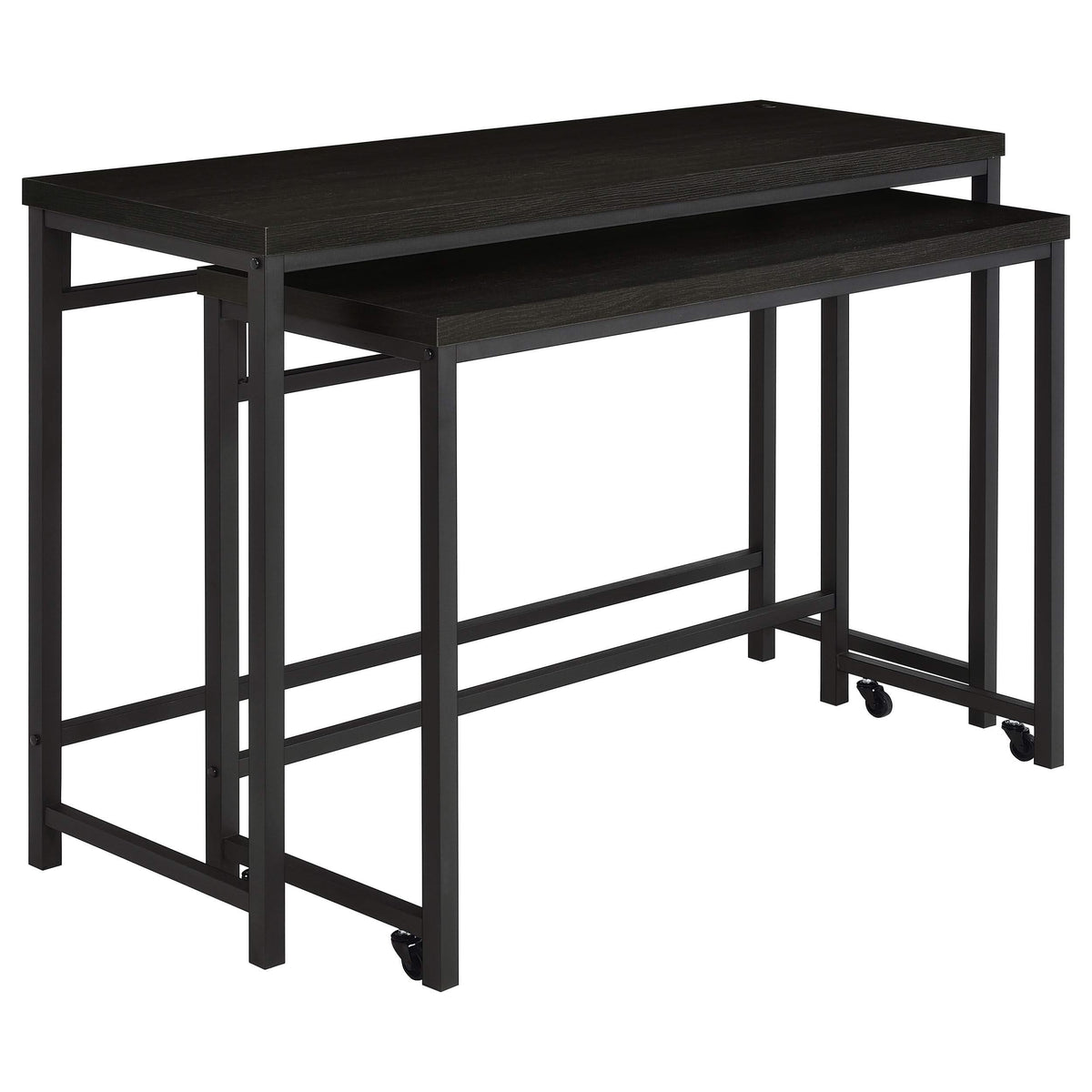 Juego de mesa multiusos de 4 piezas Hawes de altura de mostrador, color negro