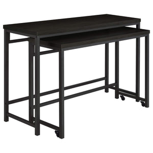 Juego de mesa multiusos de 4 piezas Hawes de altura de mostrador, color negro