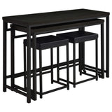 Juego de mesa multiusos de 4 piezas Hawes de altura de mostrador, color negro