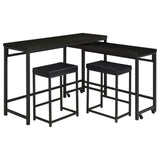 Juego de mesa multiusos de 4 piezas Hawes de altura de mostrador, color negro