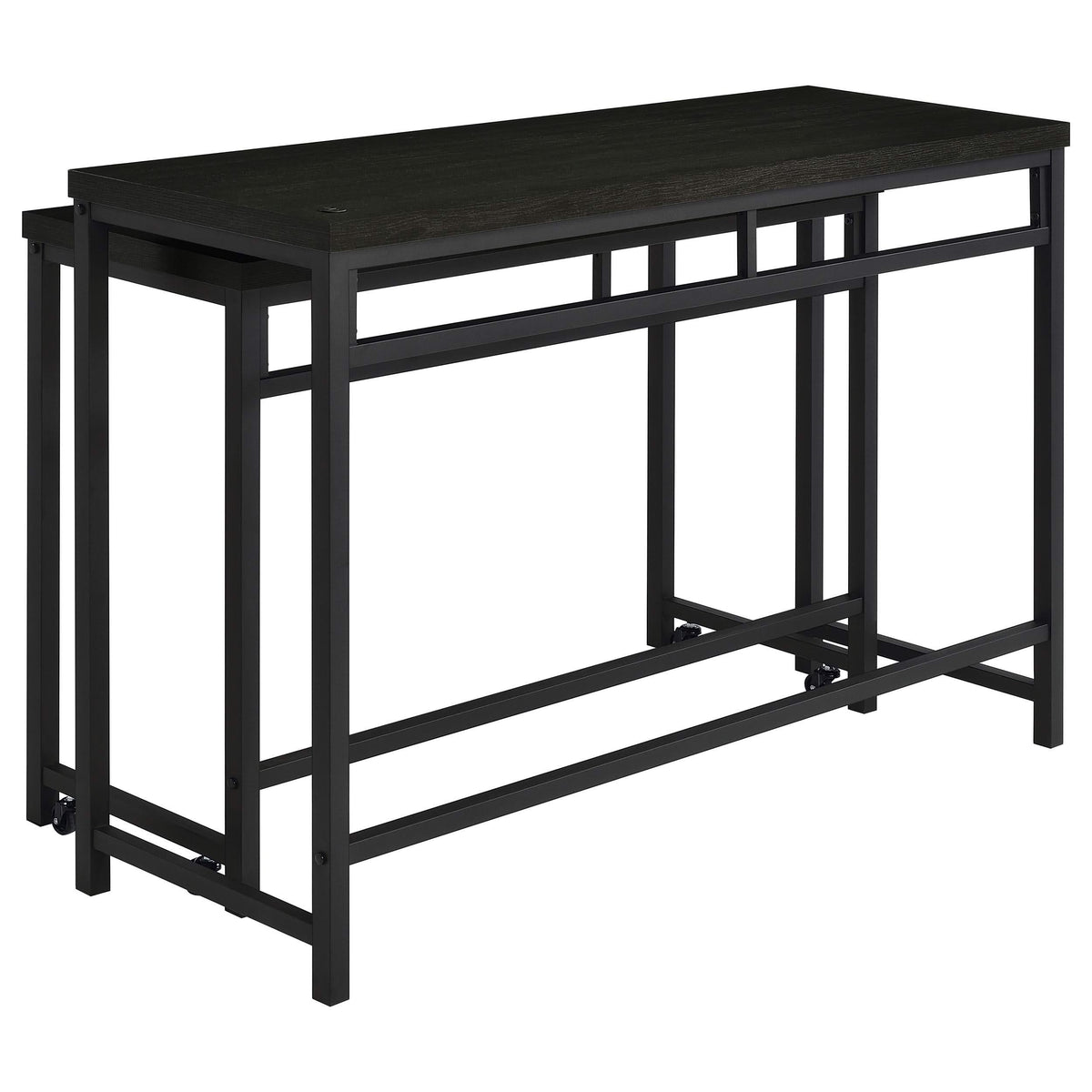 Juego de mesa multiusos de 4 piezas Hawes de altura de mostrador, color negro