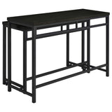Juego de mesa multiusos de 4 piezas Hawes de altura de mostrador, color negro