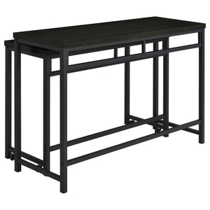 Juego de mesa multiusos de 4 piezas Hawes de altura de mostrador, color negro