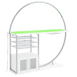Mueble bar circular LED de 2 puertas Risley, blanco de alto brillo