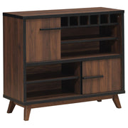 Ezekiel 2-door Home Bar Wine Storage Cabinet Walnut